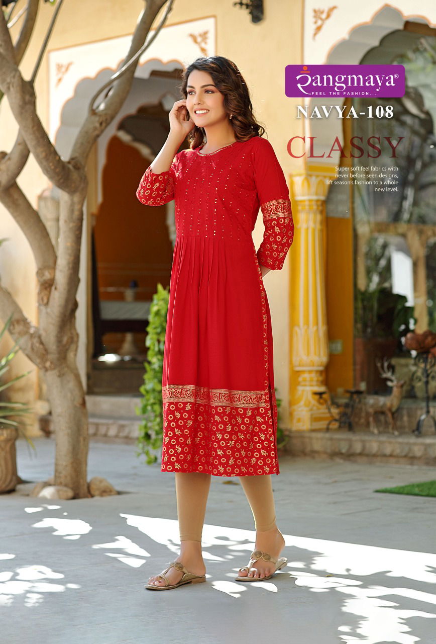 Rangmaya Navya Fancy Designer Wholesale Party Wear Kurtis